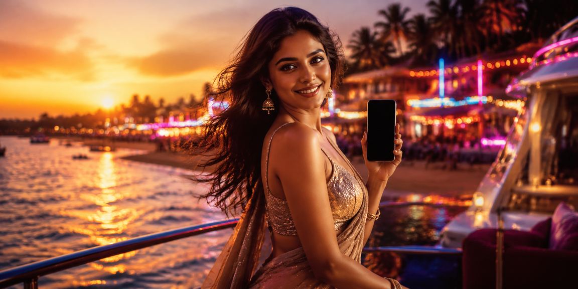 Ka50 mobile users enjoying cricket betting on beach in Goa